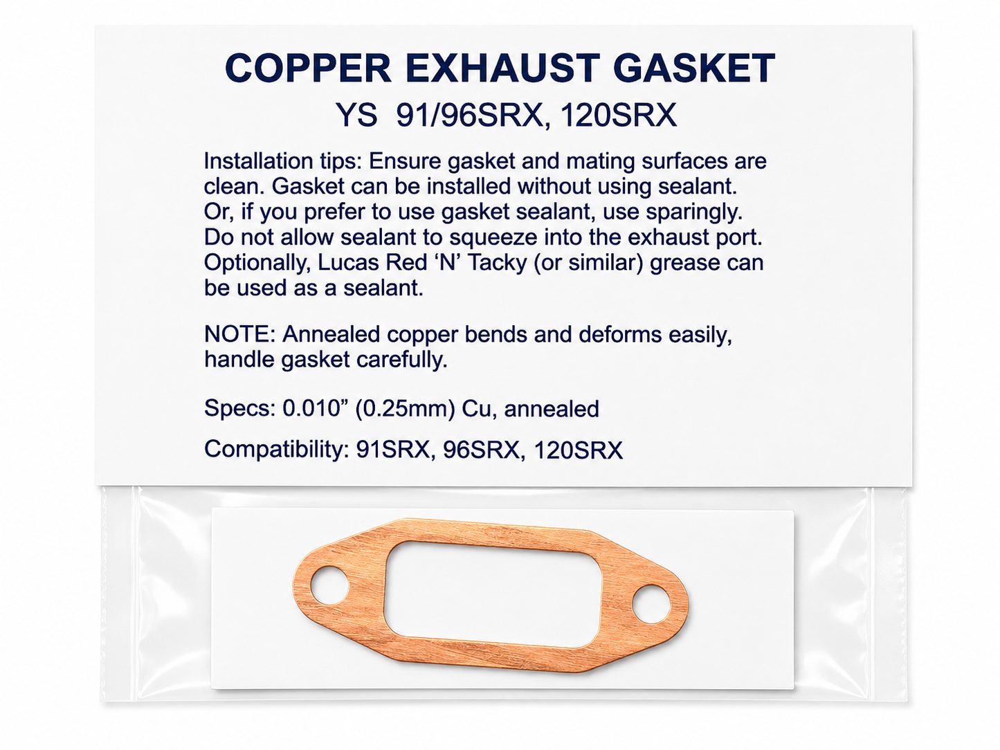 Absolute CNC Products – Copper Exhaust Gasket (Y.S Engines)